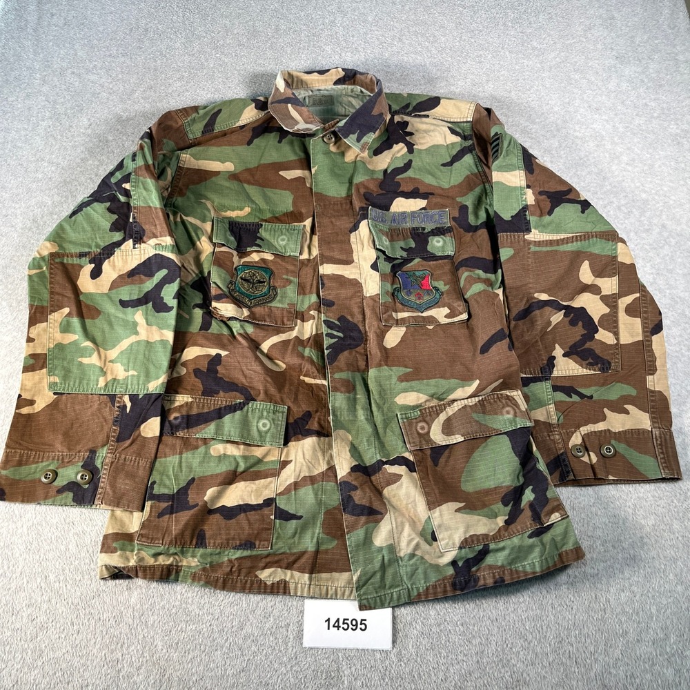 US Air Force Mobility Command Uniform Jacket Mens Large Long Green Camouflage